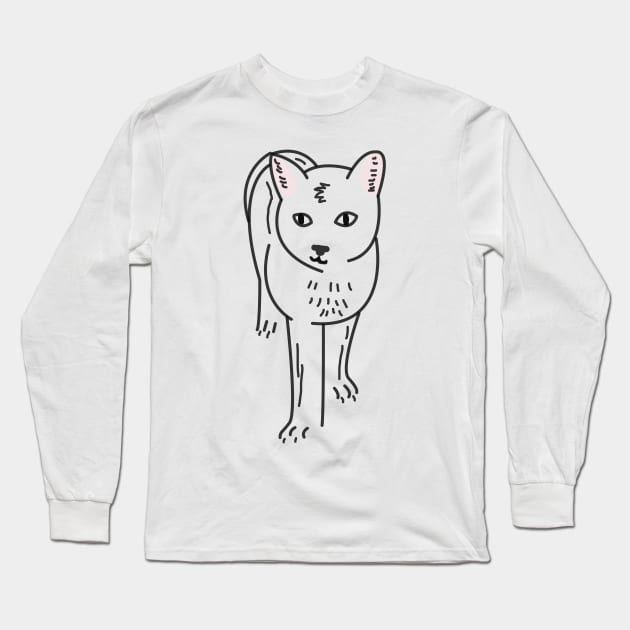 Cat Doodle Long Sleeve T-Shirt by patidesigns